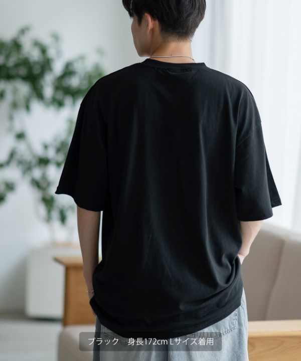 SIDEWAYSTANCE】刺繍リーフ半袖Tシャツ