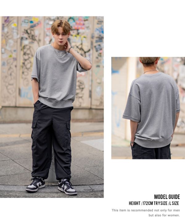 SIDEWAYSTANCE】無地半袖スウェットTシャツ