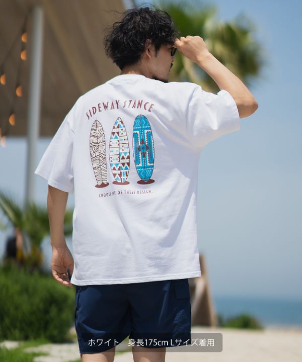 SIDEWAYSTANCE】サーフボード半袖Tシャツ