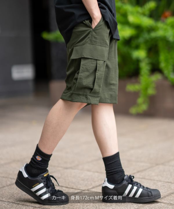 SIDEWAYSTANCE】ポリワッシャーワイドカーゴショーツ