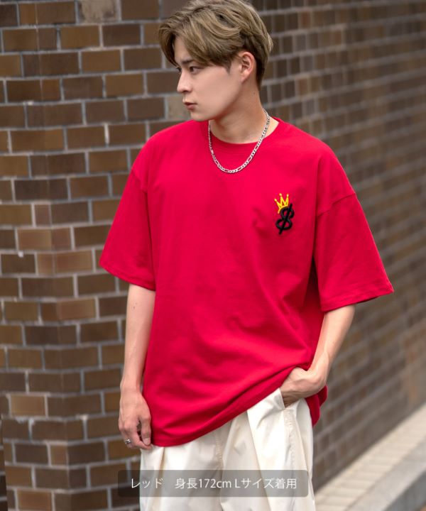 SIDEWAYSTANCE】厚盛刺繍クラウンSロゴ半袖Tシャツ