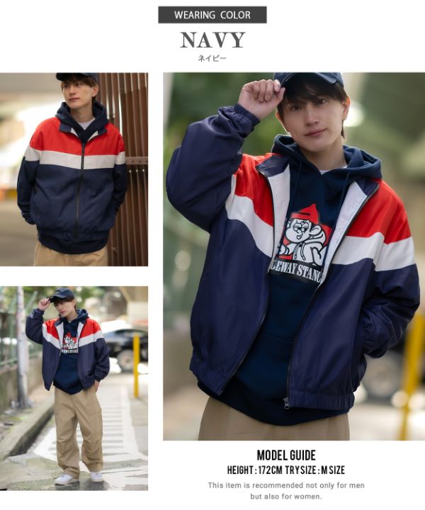 SIDEWAYSTANCE】裏トリコット切替スタンドブルゾン