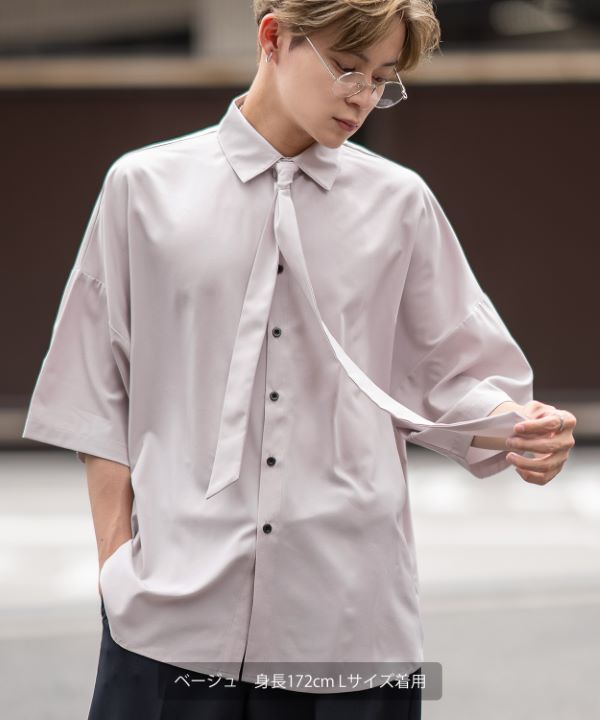 ポリストレッチネクタイシャツ