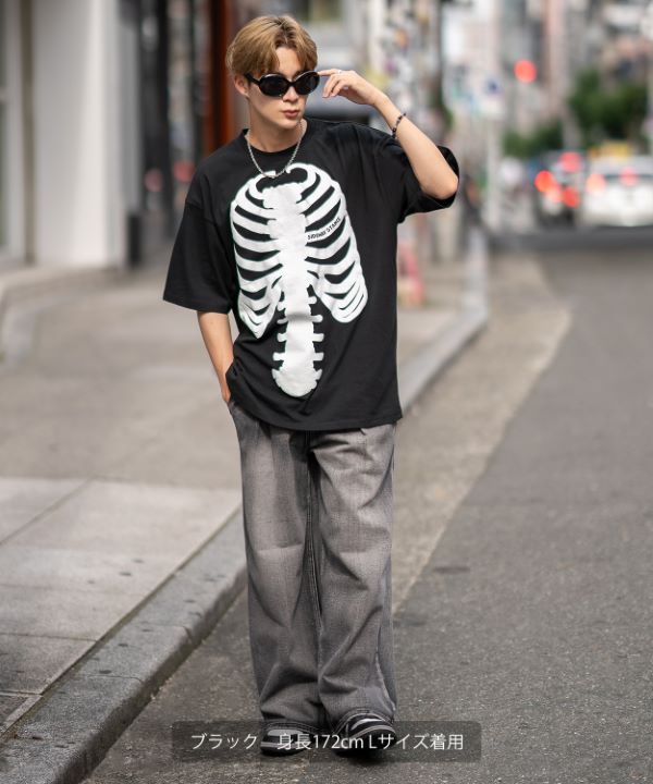 SIDEWAYSTANCE】発泡ボーン半袖Tシャツ
