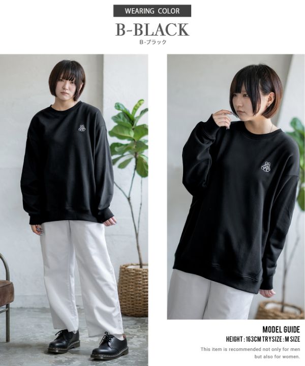 SIDEWAYSTANCE】刺しゅうワンポイント裏毛トレーナー