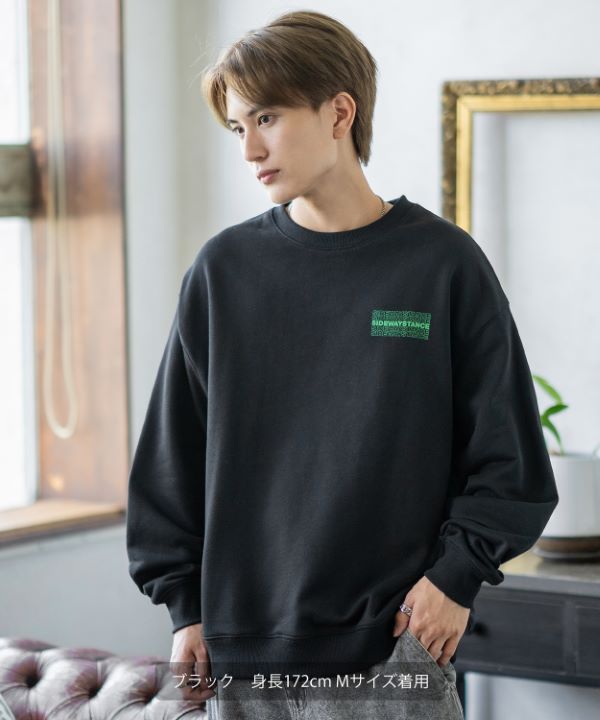 SIDEWAYSTANCE】Mt.Oc.ボックスロゴ裏毛トレーナー
