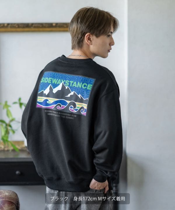 SIDEWAYSTANCE】Mt.Oc.ボックスロゴ裏毛トレーナー