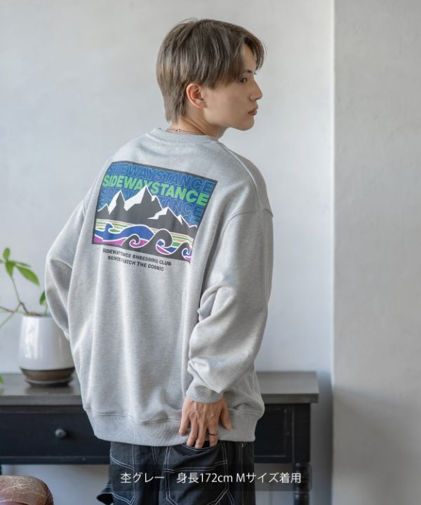 SIDEWAYSTANCE】Mt.Oc.ボックスロゴ裏毛トレーナー