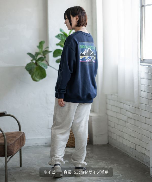 SIDEWAYSTANCE】Mt.Oc.ボックスロゴ裏毛トレーナー