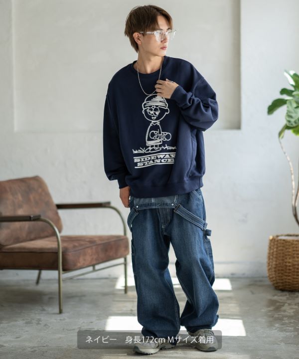 SIDEWAYSTANCE】イラストボーイ裏毛トレーナー