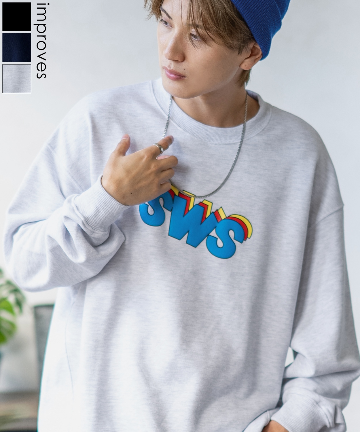 SIDEWAYSTANCE】発泡SWS裏毛トレーナー