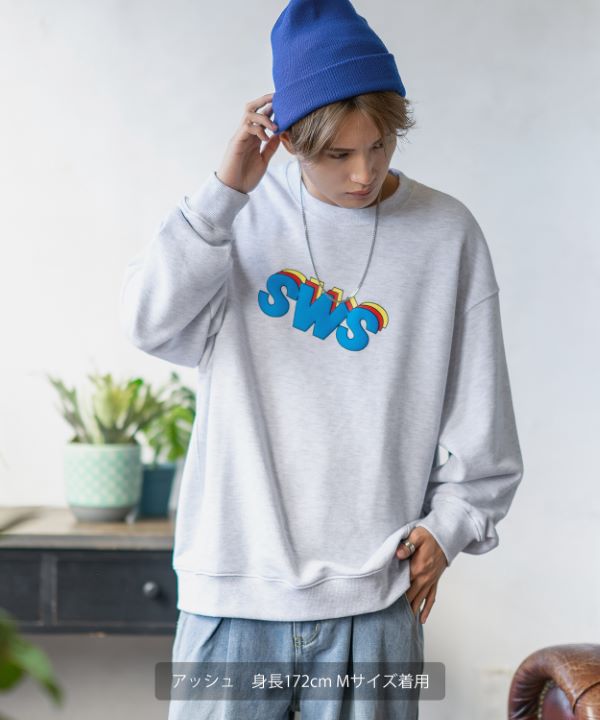 新品☆ウエストトレーナー SIDEWAYSTANCE】発泡SWS裏毛トレーナー