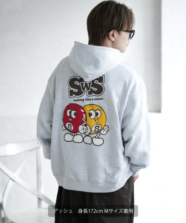 SIDEWAYSTANCE】SWS's裏毛プルパーカー