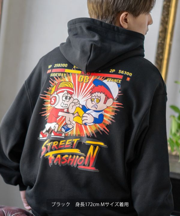 パーカーtadasu様 SIDEWAYSTANCE】ファイターゲーム裏毛プルパーカー