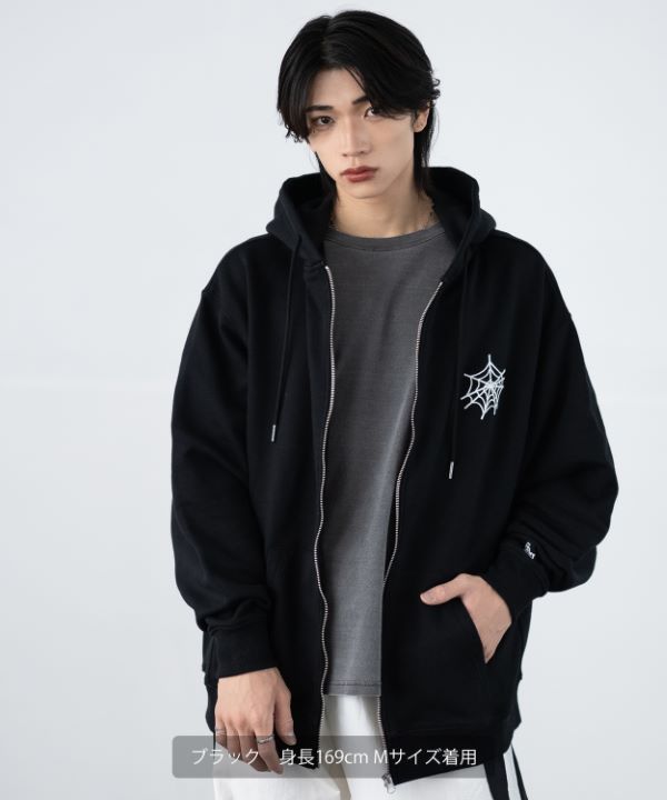 SIDEWAYSTANCE】厚盛ウェブ裏毛ジップパーカー