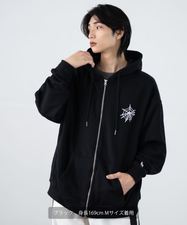 SIDEWAYSTANCE】厚盛ウェブ裏毛ジップパーカー