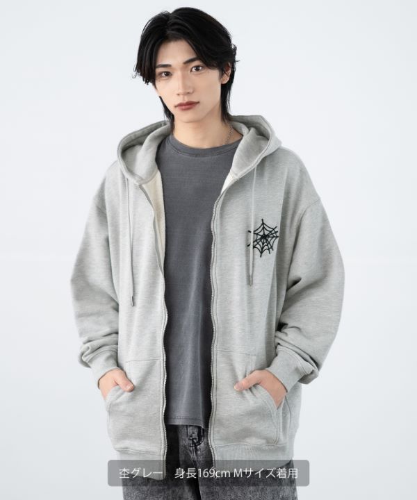 SIDEWAYSTANCE】厚盛ウェブ裏毛ジップパーカー