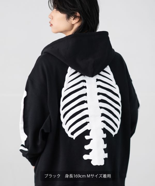 SIDEWAYSTANCE】発泡ボーン裏毛ジップパーカー