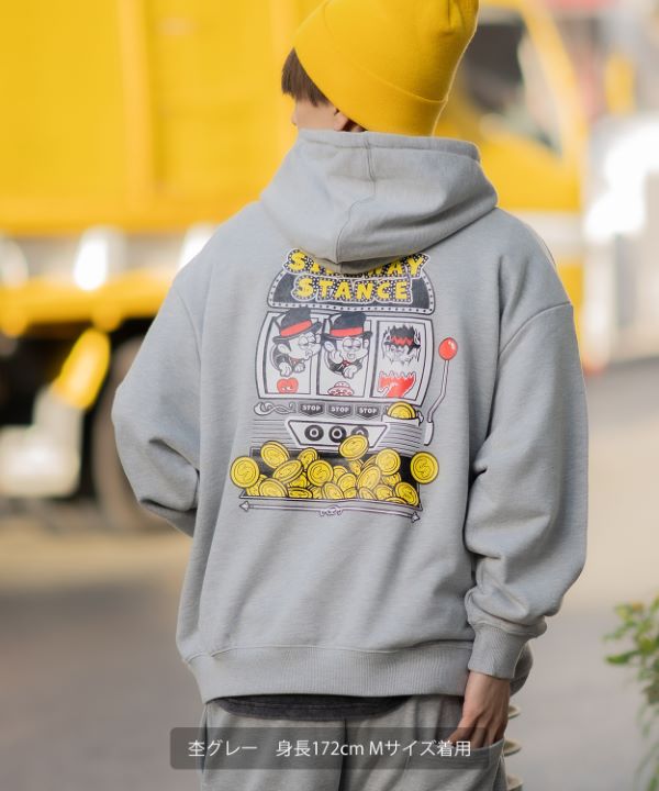 SIDEWAYSTANCE】スロット裏毛プルパーカー