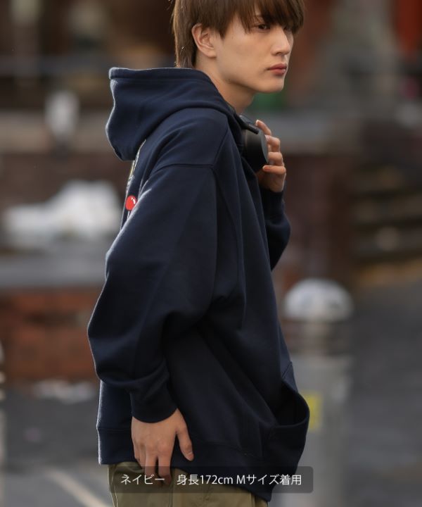 SIDEWAYSTANCE】スロット裏毛プルパーカー