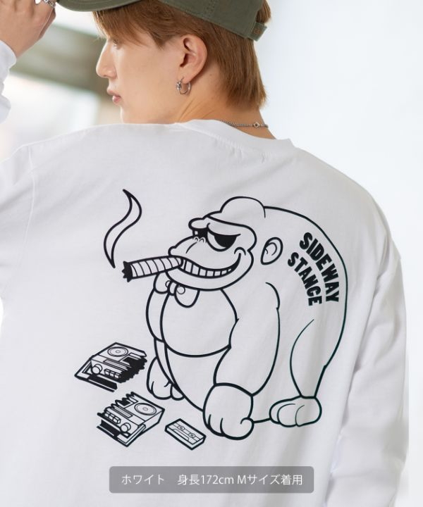 SIDEWAYSTANCE】ブレークゴリラ長袖Tシャツ