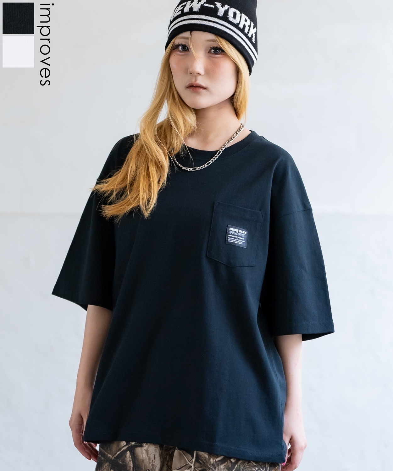 SIDEWAYSTANCE】ピスネーム半袖ポケットTシャツ