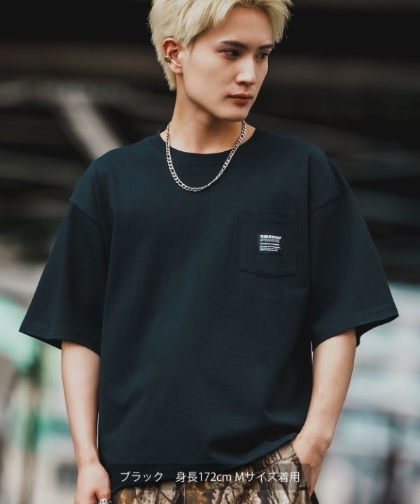 SIDEWAYSTANCE】ピスネーム半袖ポケットTシャツ