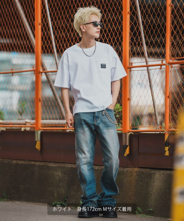 SIDEWAYSTANCE】ピスネーム半袖ポケットTシャツ