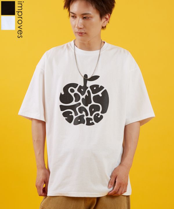 SIDEWAYSTANCE】タイポアップル半袖Tシャツ