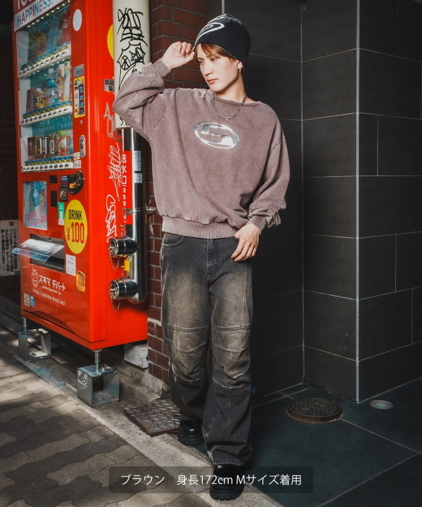 SIDEWAYSTANCE】ケミカル裏毛トレーナー