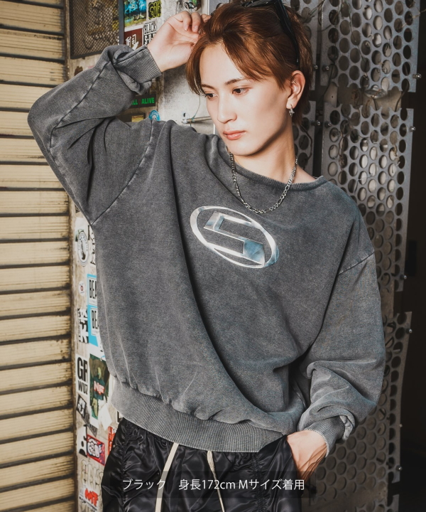 SIDEWAYSTANCE】ケミカル裏毛トレーナー