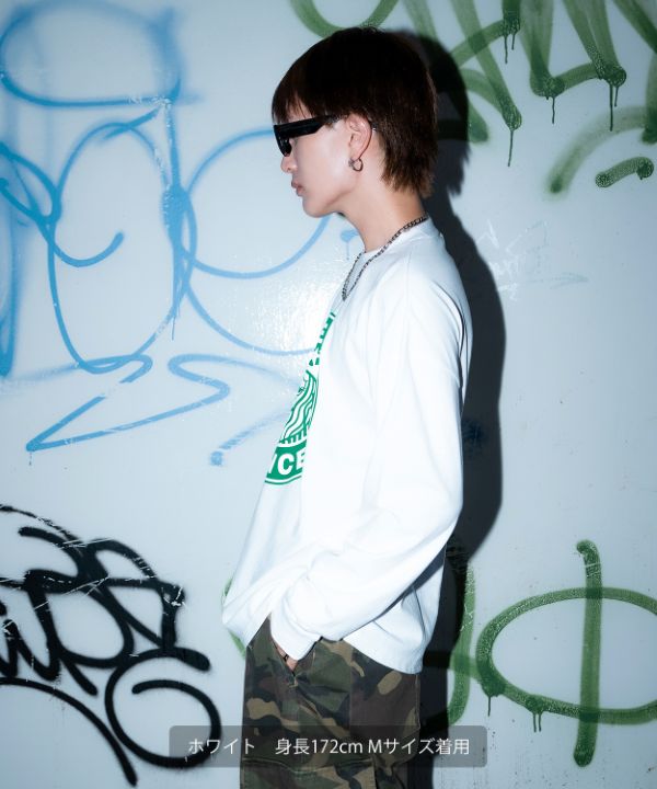 SIDEWAYSTANCE】サークルラベル長袖Tシャツ