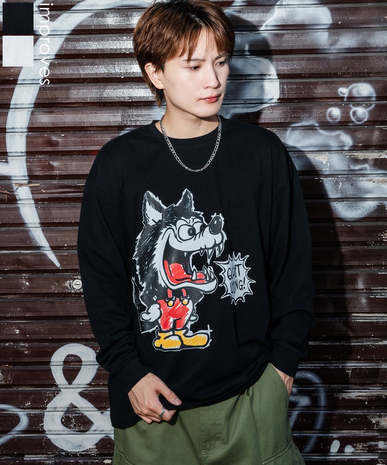 JOHNNY WOLF ジョニーウルフ スカルデザインレイヤードTシャツ 【公式 