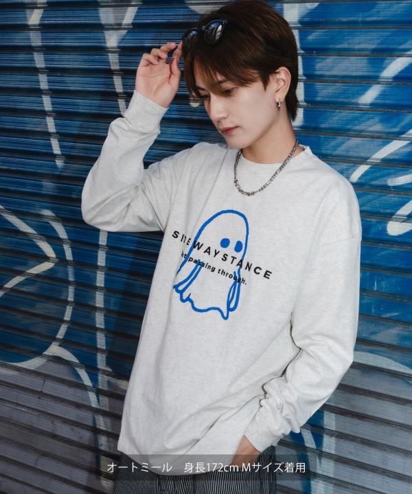 SIDEWAYSTANCE】オバケ長袖Tシャツ