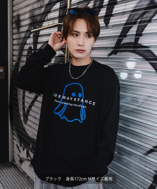 SIDEWAYSTANCE】オバケ長袖Tシャツ