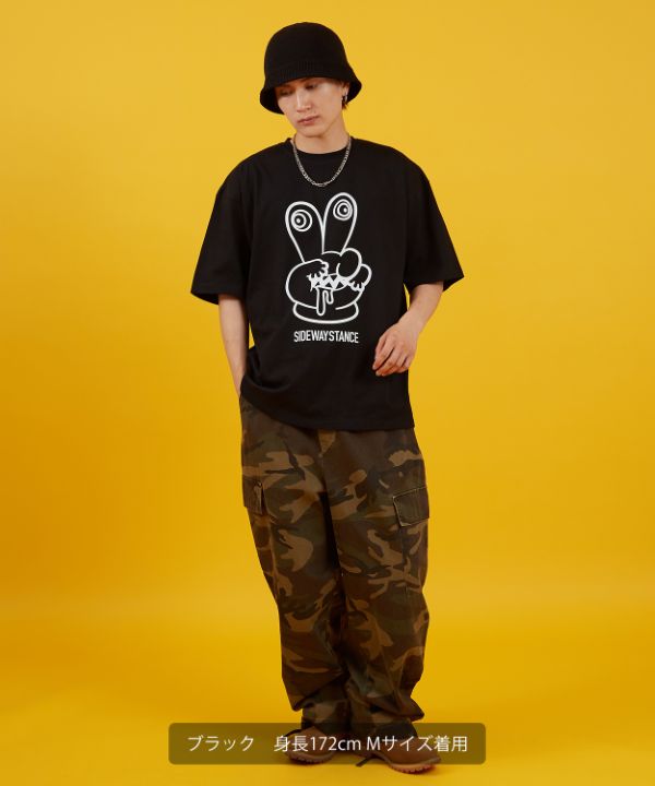 SIDEWAYSTANCE】チョキモンスター半袖Tシャツ