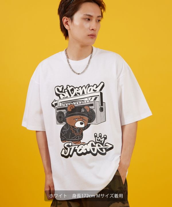 SIDEWAYSTANCE】オーディオダウナーベア半袖Tシャツ