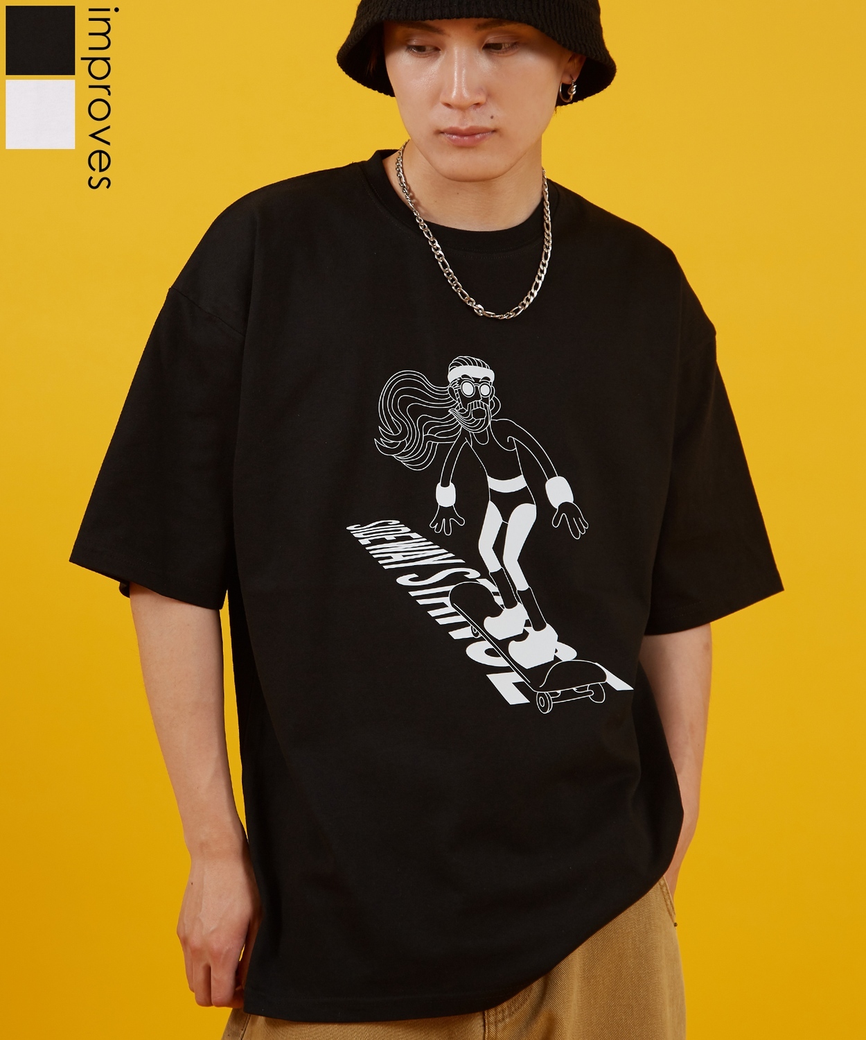 SIDEWAYSTANCE】ヒッピースケーター半袖Tシャツ