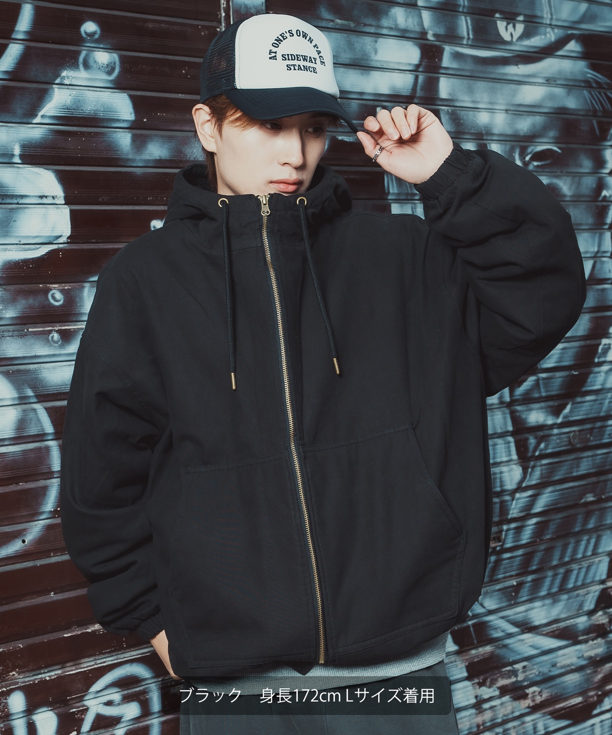 ダック薄中綿ジップパーカージャケット