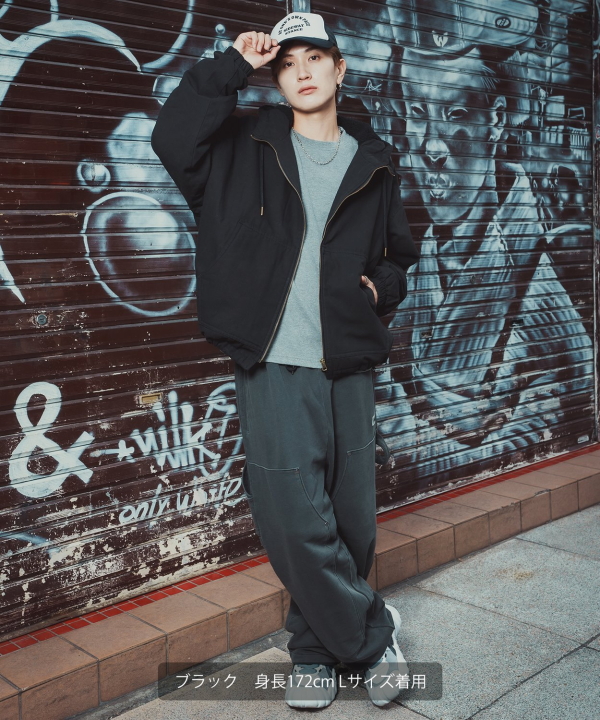 ダック薄中綿ジップパーカージャケット