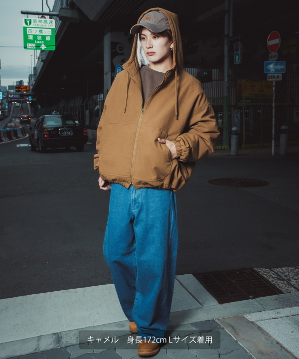 ダック薄中綿ジップパーカージャケット