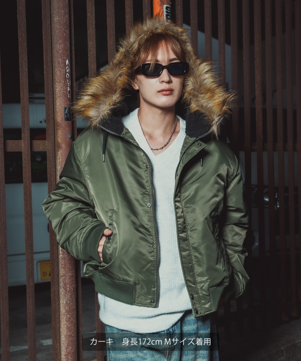 ヘビーポリナイロンツイル中綿N-2Bジャケット