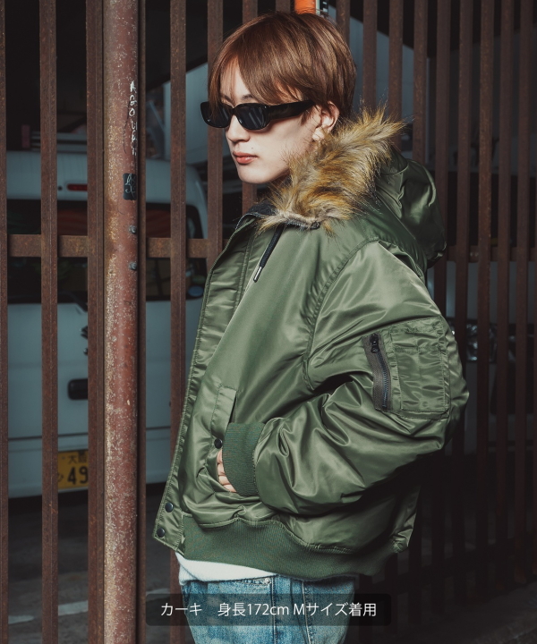 ヘビーポリナイロンツイル中綿N-2Bジャケット