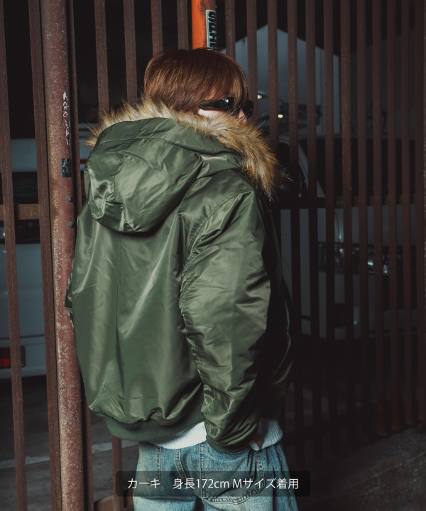ヘビーポリナイロンツイル中綿N-2Bジャケット