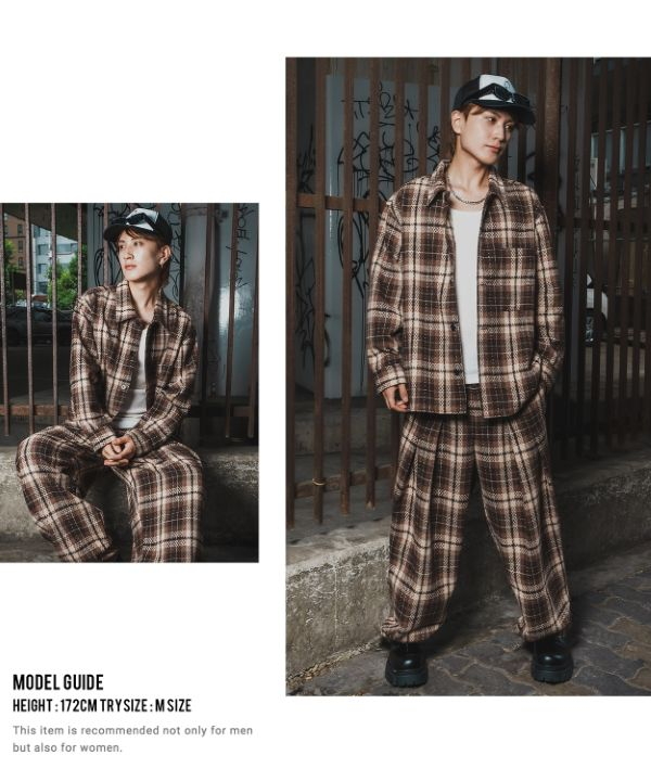 チェックカバーオール