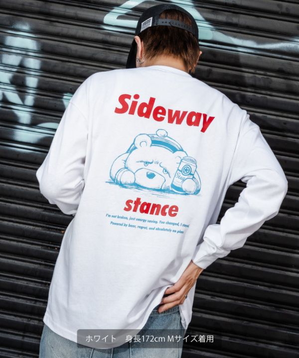 SIDEWAYSTANCE】スロブダウナーベア長袖Tシャツ