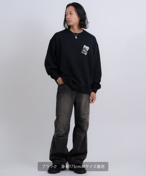 READYMADE ブラック トレーナー SIDEWAYSTANCE】シガレット裏毛トレーナー