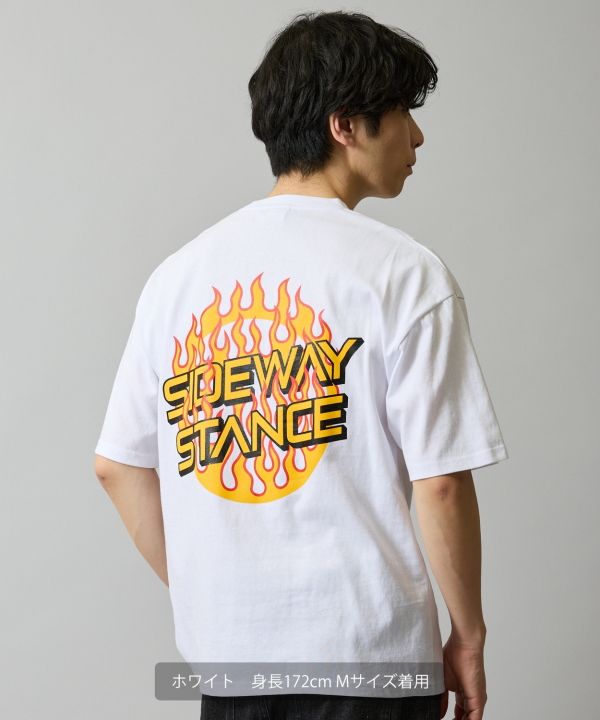 SIDEWAYSTANCE】ファイヤーサークルロゴ半袖Tシャツ