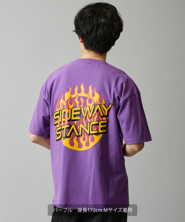 SIDEWAYSTANCE】ファイヤーサークルロゴ半袖Tシャツ