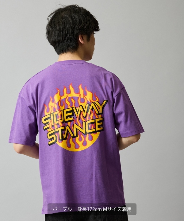SIDEWAYSTANCE】ファイヤーサークルロゴ半袖Tシャツ